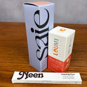 Saie Glowy Super Gel + Loumi Rose Glow Face Oil + Yeen Lip Liner Duo Ipsy Set